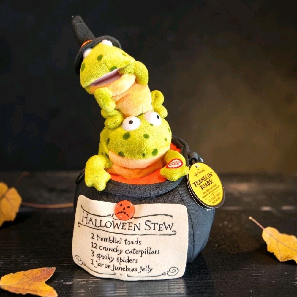 Hallmark Tremblin Toads Animated Plush Halloween Stew Light & Sound NEW